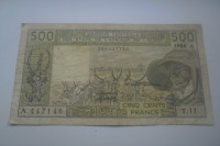 WEST AFRICAN STATES BAKOVEC 500 FRANCS 1984 SLONOKOŠČENA OBALA ( A)