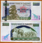 ZIMBABVE, 1000 dollars / 1000 dolarjev, 2003 UNC