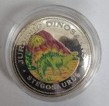 EKVATORIALNA GVINEJA - srebrnik 7.000fr 1993 Proof - STEGOSAURUS