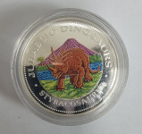 EKVATORIALNA GVINEJA - srebrnik 7.000fr 1993 Proof - STYRACOSAURUS