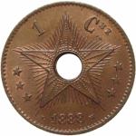 LaZooRo: Belgijski Kongo 1 Centime 1888 UNC/BU redek