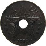 LaZooRo: Belgijski Kongo 1 Centime 1888 XF/UNC redek