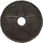 LaZooRo: Belgijski Kongo 10 Centimes 1888 VF/XF redek