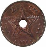 LaZooRo: Belgijski Kongo 2 Centimes 1888 UNC redek