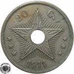 LaZooRo: Belgijski Kongo 20 Centimes 1911 XF