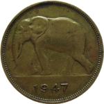 LaZooRo: Belgijski Kongo 5 Francs 1947 XF