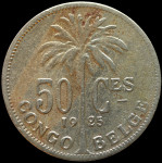 LaZooRo: Belgijski Kongo 50 Centimes 1925 VF