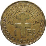 LaZooRo: Francoska ekvatorialna Afrika 1 Franc 1942 SA XF / UNC