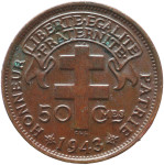 LaZooRo: Francoska ekvatorialna Afrika 50 Centimes 1943 SA UNC