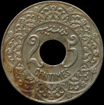 LaZooRo: Francoski Maroko 25 Centimes 1921 XF / UNC