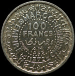 LaZooRo: Maroko 100 Francs 1953 UNC – srebro