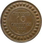 LaZooRo: Tunizija 10 Centimes 1891 XF