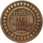 LaZooRo: Tunizija 10 Centimes 1904 VF