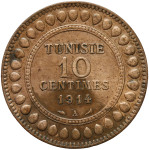 LaZooRo: Tunizija 10 Centimes 1914 VF / XF