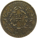 LaZooRo: Tunizija 2 Francs 1945 VF/XF a