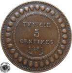 LaZooRo: Tunizija 5 Centimes 1891 XF