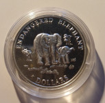 LIBERIJA srebrnik "slon" l. 2000 UNC