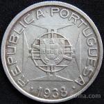 LaZooRo: Mozambik 5 $ 00 Escudos 1938 XF - Srebro