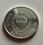 SEJŠELI srebrnik za 25 rupij 1977 srebrni jubilej kraljice Elizabete