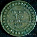 LaZooRo: Tunizija 10 Centimes 1911 VF/XFA
