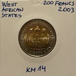 Zahodne afriške države 200 Francs 2003