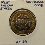 Zahodne Afriške države 500 Francs 2005