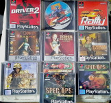 10x Playstation PS1 igre: Tomb Raider 3x, Spec Ops 4x, Rally, Driver 2