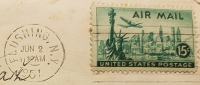 15 CENTS -LETA 1951-NEW YORK SKYLINE ŽIG FLUSHING