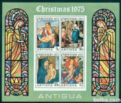 ANTIGVA 1975 BOŽIČ RELIGIJA KRŠČANSTVO ** Mi 392/395 (B23) blok (SKL3)