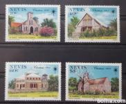 Božič, cerkve - Nevis 1985 - Mi 336/339 - serija, čiste (Rafl01)