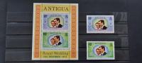 kraljevska poroka - Antigua 1973 - Mi 310/311 in B 10 - čiste (Rafl01)