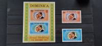 kraljevska poroka - Dominica 1973 - Mi 379/380 in B 21 -čiste (Rafl01)