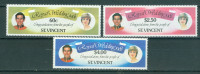 St. Vincent Karibi 1981 poroka Charles in Diana serija MNH**