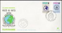 SURINAM 1973 INTERPOL POLICIJA ** ovitek prvega dne FDC