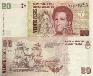 ARGENTINA 20 pesos 2013 serija G sig.5