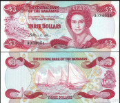 BAHAMI, Bahamas, 3 dolarji 1974 (1984), UNC