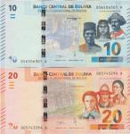 BANKOVEC 10,20 BOLIVANOS P248a,P249a(BOLIVIJA) 1986((2018).UNC