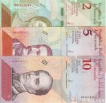 BANK.2,5,10 BOLIVARES P101a,102a,103a (VENEZUELA) 2018.UNC