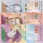 BANK.20,50,100 BOLIVARES P104,105,106 (VENEZUELA) 2018.UNC