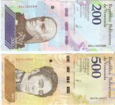 BANK.200,500 BOLIVARES P107a,P108a (VENEZUELA) 2018.UNC