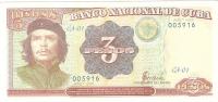 BANK. 3 PESO "CHE GUEVARA" P-113 (KUBA) 1995.UNC