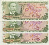 BANK. ŠE 5-1989,1992 COLONES P236d,20,236e.3 (KOSTARIKA)UNC