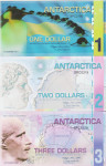 BANKOVEC 1-2011,2,3-2008 DOLLARS (ANTARKTIKA) UNC