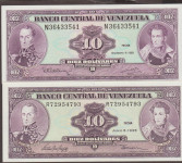 BANKOVEC 10-1992,1995 BOLIVARES P61c,P61d (VENEZUELA)