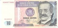 BANKOVEC 10 INTIS P29 ( PERU) 1987.UNC