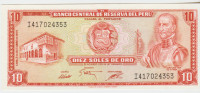 BANKOVEC 10 SOLES DE ORO P106 ( PERU) 1975.UNC