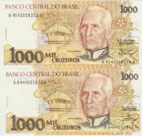 BANKOVEC 1000-1990,1991 CRUZEIROS P231a,P231b (BRAZILIJA) UNC