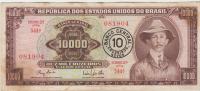 BANKOVEC 10000 CRUZEIROS 10 NOVOS P190a (BRAZILIJA)1967,VF