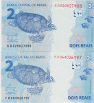 BANKOVEC 2-2009,2019 REAIS P252a,P252e (BRAZILIJA) UNC