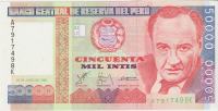 BANKOVEC 50000 INTES P142 (PERU) 1988.UNC